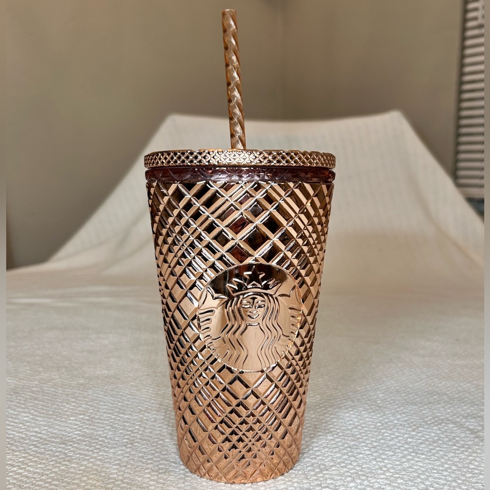 Starbucks Metallic Gold Textured Tumbler